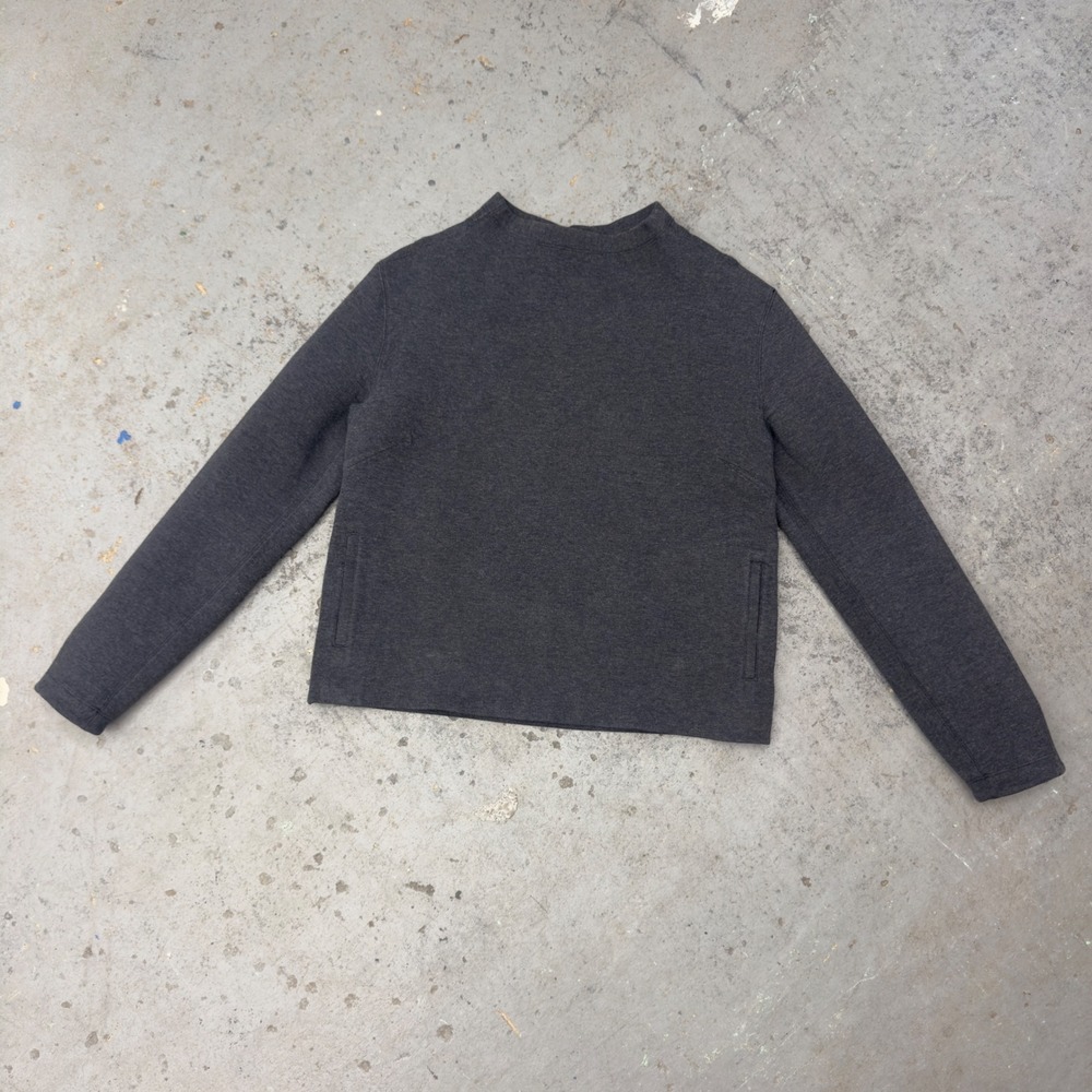 Lululemon City Bound Turtleneck Sweater Heathered Gray Size 10 Mock Neck Pockets
